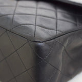 Vintage Chanel Black Lambskin Large Square with 24k Gold Hardware