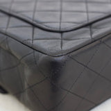 Vintage Chanel Black Lambskin Large Square with 24k Gold Hardware