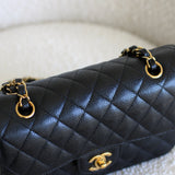 Chanel Black Caviar Small Classic Flap with Gold Hardware