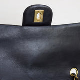 Vintage Chanel Black Lambskin Large Square with 24k Gold Hardware