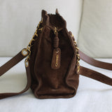 Vintage Chanel Brown Suede Tote