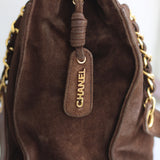 Vintage Chanel Brown Suede Tote