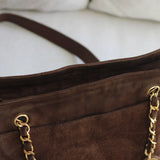 Vintage Chanel Brown Suede Tote