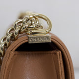 Chanel 21K Caramel Caviar Small Boy with Light Gold Hardware (Pending)