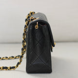 Vintage Chanel Black Lambskin Mini Square with 24k Gold Hardware