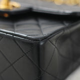 Vintage Chanel Black Lambskin Mini Square with 24k Gold Hardware