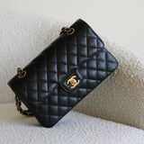 Chanel Black Caviar Small Classic Flap with Gold Hardware