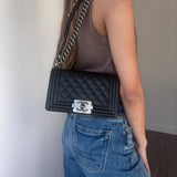 Chanel Black Caviar Small Boy with Ruthenium Hardware
