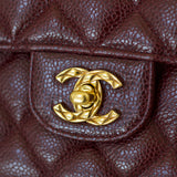 Vintage Chanel Burgundy Caviar Camera Bag with 24k Gold Hardware