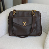 Vintage Chanel Brown Caviar Shopping CC Tote (Pending)