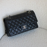 Chanel Black Caviar Medium Classic Flap with Silver Hardware