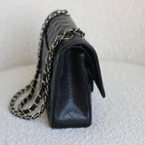 Chanel Black Caviar Medium Classic Flap with Silver Hardware