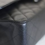 Chanel Black Caviar Medium Classic Flap with Silver Hardware
