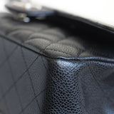 Chanel Black Caviar Medium Classic Flap with Silver Hardware