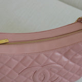 Vintage Chanel Sakura Pink Caviar Shoulder Bag with Gold Hardware