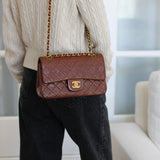 Vintage Chanel Brown Lambskin Small Classic Flap with 24k Gold Hardware