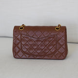 Vintage Chanel Brown Lambskin Small Classic Flap with 24k Gold Hardware