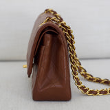 Vintage Chanel Brown Lambskin Small Classic Flap with 24k Gold Hardware