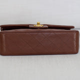Vintage Chanel Brown Lambskin Small Classic Flap with 24k Gold Hardware