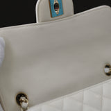 Chanel 17C Ivory Caviar Mini Rectangle with Light Gold Hardware