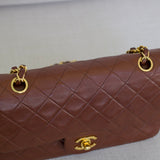 Vintage Chanel Brown Lambskin Small Classic Flap with 24k Gold Hardware