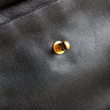 Vintage Chanel Black Caviar Zipped Shopping Tote with 24k Gold Hardware