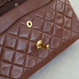 Vintage Chanel Brown Lambskin Small Classic Flap with 24k Gold Hardware