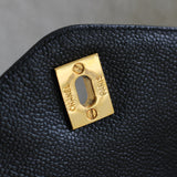 Vintage Chanel Black Caviar Zipped Shopping Tote with 24k Gold Hardware