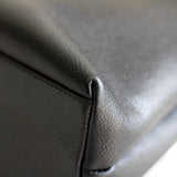 Vintage Chanel Black Caviar Zipped Shopping Tote with 24k Gold Hardware
