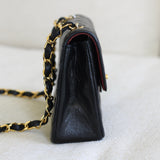 Vintage Chanel Black Lambskin Mini Circle Lock CC Flap with 24k Gold Hardware