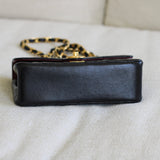 Vintage Chanel Black Lambskin Mini Circle Lock CC Flap with 24k Gold Hardware