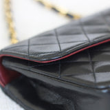 Vintage Chanel Black Lambskin Mini Circle Lock CC Flap with 24k Gold Hardware
