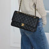 Chanel Black Caviar Medium Classic Flap with Gold Hardware