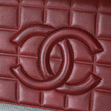 Vintage Chanel Burgundy Lambskin Chocolate Bar with Gold Hardware