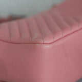 Chanel 15K Pink Lambskin Chevron Crossing Flap with Ruthenium Hardware