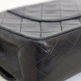 Vintage Chanel Black Lambskin Medium Classic Flap with 24k Gold Hardware