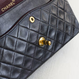 Vintage Chanel Black Lambskin Medium Classic Flap with 24k Gold Hardware