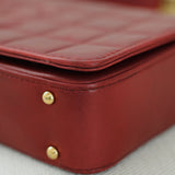 Vintage Chanel Burgundy Lambskin Chocolate Bar with Gold Hardware