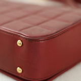 Vintage Chanel Burgundy Lambskin Chocolate Bar with Gold Hardware