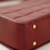 Vintage Chanel Burgundy Lambskin Chocolate Bar with Gold Hardware