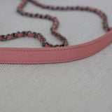 Chanel 15K Pink Lambskin Chevron Crossing Flap with Ruthenium Hardware