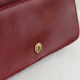 Vintage Chanel Burgundy Lambskin Chocolate Bar with Gold Hardware