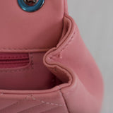 Chanel 15K Pink Lambskin Chevron Crossing Flap with Ruthenium Hardware