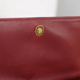 Vintage Chanel Burgundy Lambskin Chocolate Bar with Gold Hardware