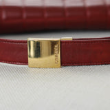 Vintage Chanel Burgundy Lambskin Chocolate Bar with Gold Hardware