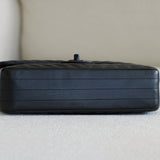 Chanel So Black Chevron Lambskin Medium Classic Flap with So Black Hardware