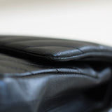 Chanel So Black Chevron Lambskin Medium Classic Flap with So Black Hardware