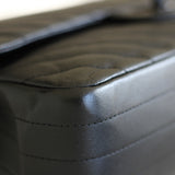 Chanel So Black Chevron Lambskin Medium Classic Flap with So Black Hardware
