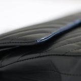 Chanel So Black Chevron Lambskin Medium Classic Flap with So Black Hardware