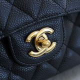 Vintage Chanel Black Caviar Medium Classic Flap with 24k Gold Hardware